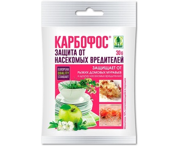 Карбофос (пакет 60г) ср-во от колорад.жука, тли, моли, гусениц, рыжих и дом.муравьев, трипсов