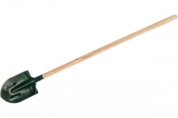Лопата штыковая с ребрами жесткости, с деревянным черенком  210х290х1450 мм (ЛКО-259)