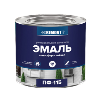 Эмаль ПФ-115 PROREMONT белая матовая 1,9 кг