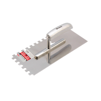 Гладилка из нержавеющей стали, 280 х 130 мм, деревянная ручка, зуб 8 х 8 мм// Matrix